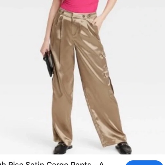 Satin Cargo Trousers - Picture 5 of 6